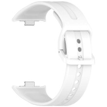 (White) Silicone Strap Compatible For Xiaomi Redmi Watch 5 Adjustable Watch Band with Colored Buckle