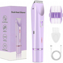 Dual Head Electric Shaver for Women: Wet & Dry Hair Removal with Bikini Trimmer