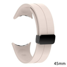 (45mm, starlight silver) Google Pixel Watch Band - Magnetic Fold Clasp Strap Compatible with Pixel Watch 5