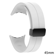 (45mm, White) Google Pixel Watch Band - Magnetic Fold Clasp Strap Compatible with Pixel Watch 5