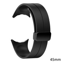 (45mm, Black) Google Pixel Watch Band - Magnetic Fold Clasp Strap Compatible with Pixel Watch 5