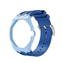 (Light Blue2) Silicone Watch Strap with Octagonal Protective Case, Compatible with Royal Pop Pocket Watch