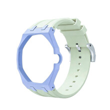 (Cream Green) Silicone Watch Strap with Octagonal Protective Case, Compatible with Royal Pop Pocket Watch
