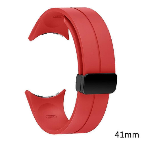(41mm, Red) Google Pixel Watch Band - Magnetic Fold Clasp Strap Compatible with Pixel Watch 5