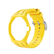 (Yellow) Silicone Watch Strap with Octagonal Protective Case, Compatible with Royal Pop Pocket Watch