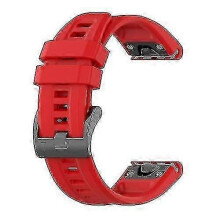 (Red) Garmin Fenix 5X 26mm Silicone Replacement Band, Sport Strap for Fenix 5X Plus Watch COS