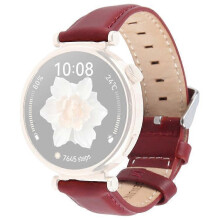 (WineRed) Compatible For Garmin Lily 2 Active / Lily 2 Wrist Strap 14mm Top Layer Cowhide Leather Watch Band