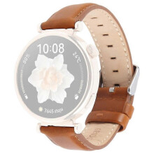 (Brown) Compatible For Garmin Lily 2 Active / Lily 2 Wrist Strap 14mm Top Layer Cowhide Leather Watch Band