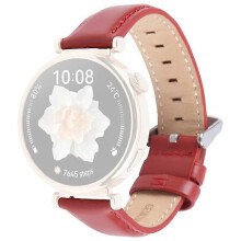 (Red) Compatible For Garmin Lily 2 Active / Lily 2 Wrist Strap 14mm Top Layer Cowhide Leather Watch Band