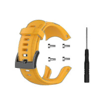 (Yellow) Replacement wristband compatible with Suunto 5 - silicone sports watch strap