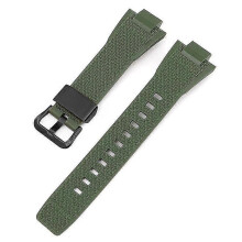 (Military Green-Steel Ring) G-Shock GST-B400 Replacement Watch Strap Black Buckle