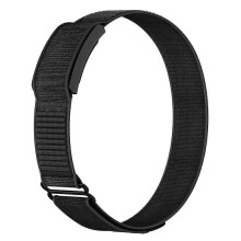 (Black) Compatible For Huami Amazfit Helio Strap Nylon Loop Magic Tape Band Adjustable Sport Watch Strap