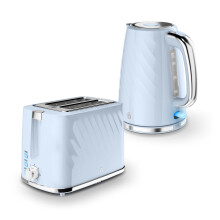 Swan Windsor Breakfast Essentials Bundle with 1.7L Rapid Boil Kettle and 2 Slice Toaster, Baby Blue, EEJB431