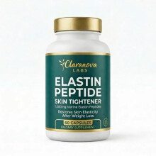 Elastin Peptide White Bottle Gold Cap 60 Capsules with Vitamin C Skin Firming Anti-Aging Beauty Supplement