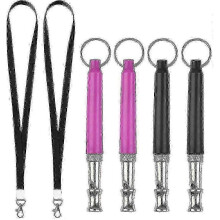 4pcs Ultrasonic Dog Whistles, Professional Stainless Steel Training Whistles A