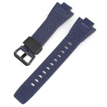 (Blue-Steel Ring) G-Shock GST-B400 Replacement Watch Strap Black Buckle