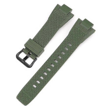 (Military Green-Rubber Ring) G-Shock GST-B400 Replacement Watch Strap Black Buckle