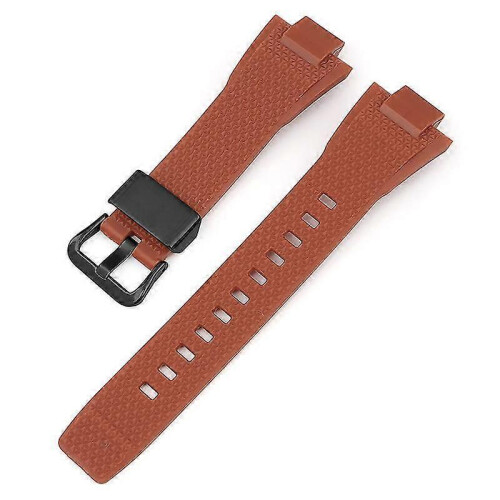 (Brown-Steel Ring) G-Shock GST-B400 Replacement Watch Strap Black Buckle