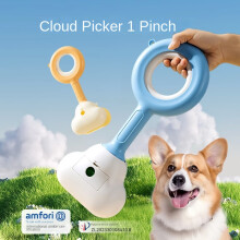 (yellow) Dog Pooper Scooper Pet Waste Pickup Tool Portable Long Handle Dog Poop Scooper for Walking