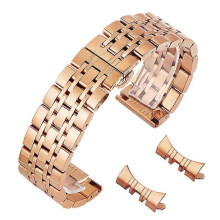 (21mm, rose gold) Curved End Solid Stainless Steel Watch Band for Tissot Butterfly Buckle Strap 14/16/18/19/20/21/22mm Universal Metal Wristband