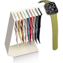 (White) iWatch Band Organizer Rack, Stainless Steel Holder compatible with Multiple Watch Straps Storage