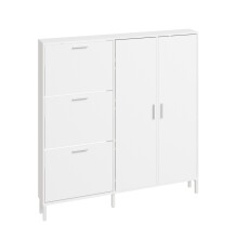 SoBuy Meuble à Chaussures Blanc Mince 2 Portes