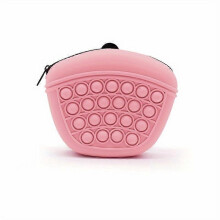 (CF-TY2333248-pink) Silicone Dog Treat Bag Portable Pet Training Snack Pouch Anti‑Slip Bubble Design Outdoor Walking Food Storage Waist
