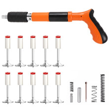 Manual Nail Gun with 10 Round Nails, Mini Nail Tool, Adjustable Silencer, Steel Nail Gun for Concrete, Cement Wall, Household Orange