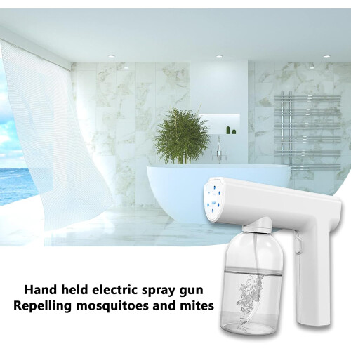 Nano Atomization Disinfectant Spray Gun, Wireless Blue Light Steam Sterilization Mist Machine (White) 2