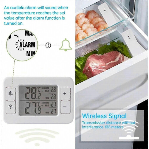 Wireless Transmission Thermometer LCD Digital Alarm 1