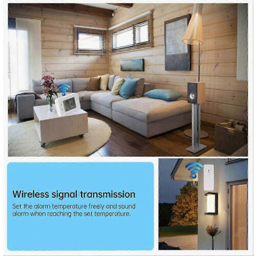Wireless Transmission Thermometer LCD Digital Alarm 2