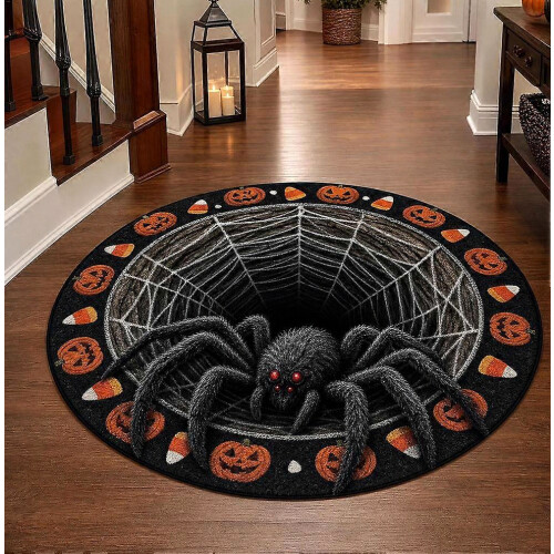 Χαλί 3D Halloween 60cm στρογγυλό βελούδινο κρύσταλλο 2