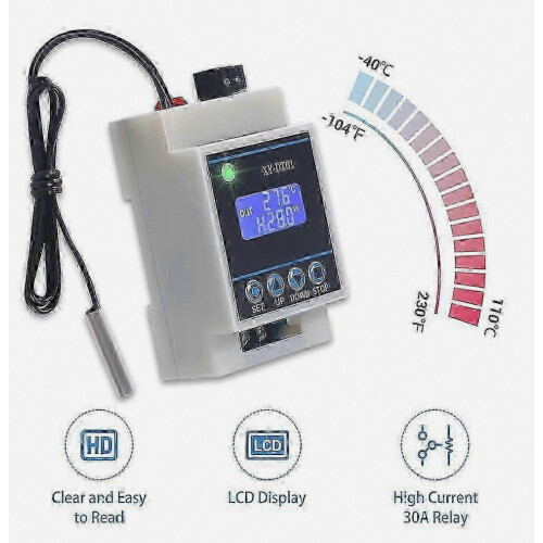 Digital Temperature Controller with Waterproof Sensor LCD Display for Micro Environments -40 to 110C Range 2