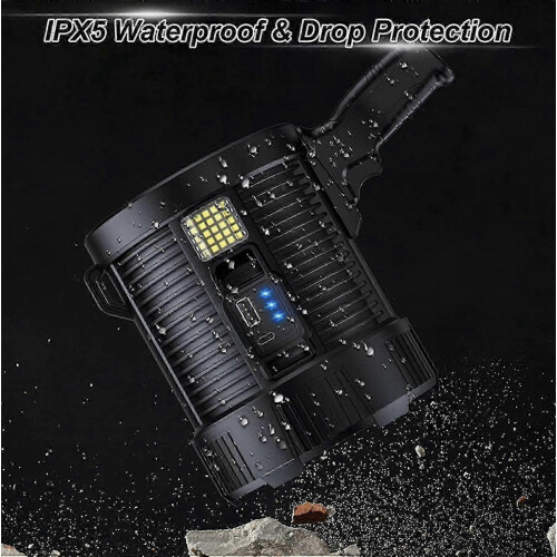 100000 Lumens επαναφορτιζόμενος φακός χειρός LED Spotlight για υπαίθριο κυνήγι, κατασκήνωση 2