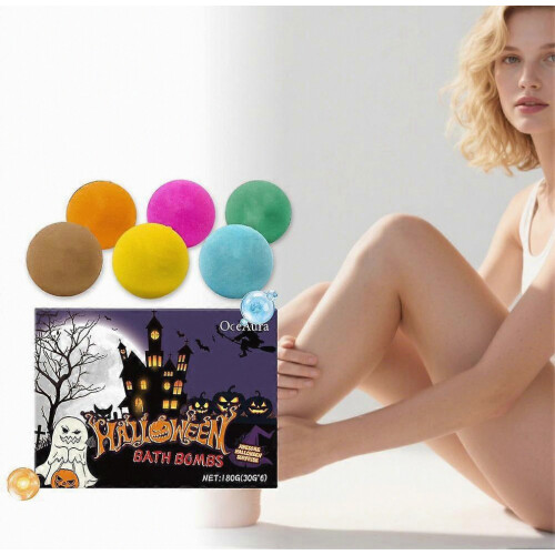 Halloween Bath Bomb - Colorful Foaming Fruit Scented Bubbles for Festive Relaxation 1