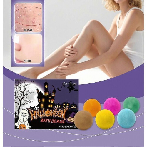 Halloween Bath Bomb - Colorful Foaming Fruit Scented Bubbles for Festive Relaxation 2
