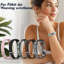 (1pcs, Fresh powder) Watch Band for Google Fitbit Air Premium Nylon Strap with Metal Case