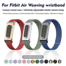 (1pcs, lavender) Watch Band for Google Fitbit Air Premium Nylon Strap with Metal Case