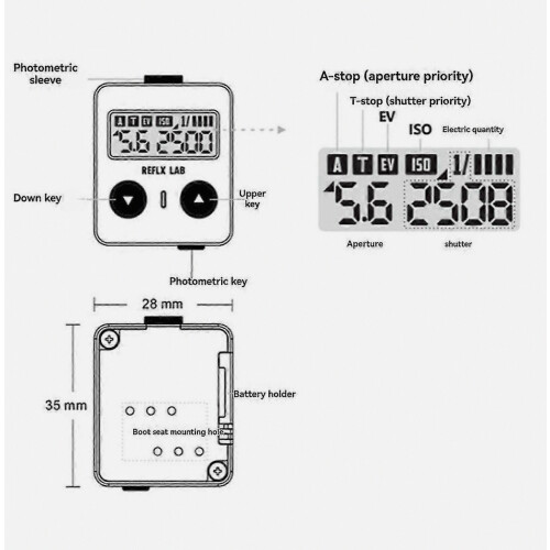 Light-Meter Photometer Single Reverse for Rangefinder Camera Light Meter Black 1