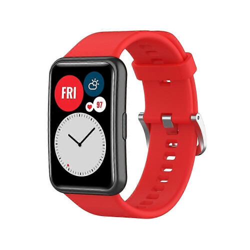 (Red, Multicolor) Soft Silicone Watch Strap for Huawei Watch Fit - Dark Blue 1