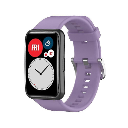 (Light Purple, Multicolor) Soft Silicone Watch Strap for Huawei Watch Fit - Dark Blue 1