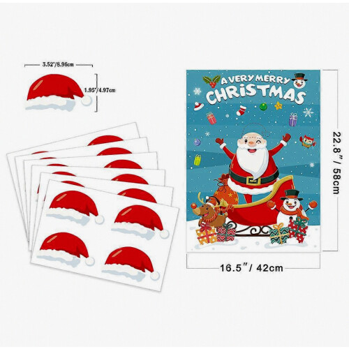 Weihnachtsmann-Poster-Spielrequisiten für Kinderpartys, 1 Set, Rot 1