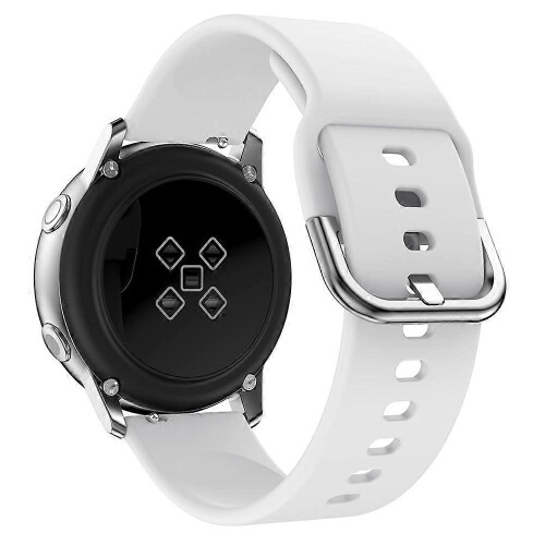 (White) 20MM Silicone Solid Color Watch Strap Compatible For Polar Ignite, etc. 2