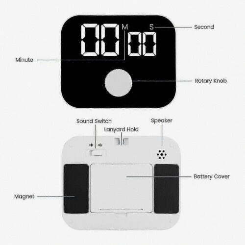 Kitchen Timer, Digital Cooking Timer Magnetic for Stopwatch Countdown Timer with LED Display Rotary,New 2026 1