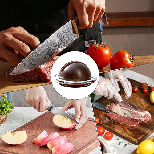 Sharpening Stone DoubleSided Sharpening And Polishing Tool For Kitchen Knives Chefs And Scissors Black Walnut Base 2
