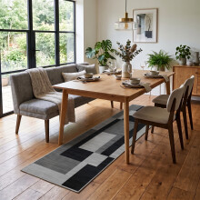 (60 X 220 cm, Milo Black Grey) Luxury Printed Rugs Large Runner Rug & Door Mats