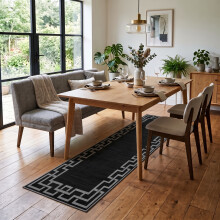 (60 X 220 cm, Nico Black) Luxury Printed Rugs Large Runner Rug & Door Mats