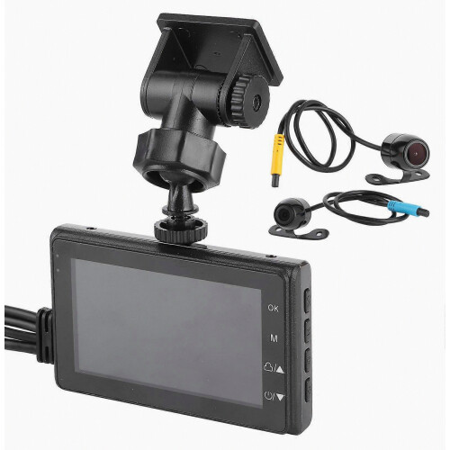 Motorcycle Camera Dash Recorder Front Rear Cam 1080P Waterproof Motor Riding DVR 1