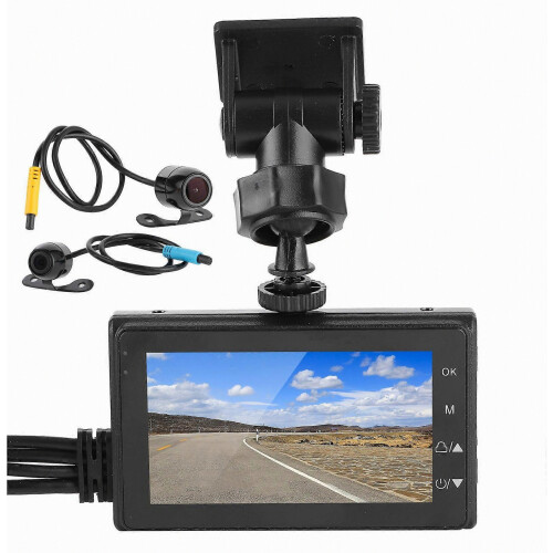 Motorcycle Camera Dash Recorder Front Rear Cam 1080P Waterproof Motor Riding DVR 2