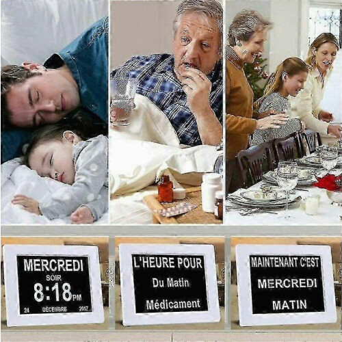 Ψηφιακό ρολόι ημερολογίου 7 ιντσών με ημερομηνία και ώρα, ρολόι για τη νόσο 2